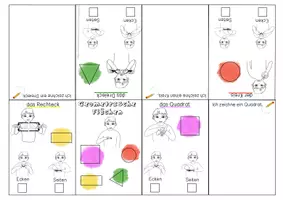Vorschau - Mal- und Bastelvorlagen - Geometrieheft - Flächen- Faltbuch in der Gebärdensprache - Seite 3