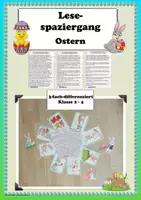 Vorschau - Arbeitsblätter - Lesespaziergang Klasse 3-4 Ostern Leseverständnis Grundschule - Deckblatt