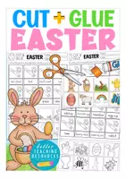 Aperçu - Feuilles d'exercices - Easter cut and glue worksheets English / Anglais - Page de couverture