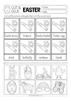 Aperçu - Feuilles d'exercices - Easter cut and glue worksheets English / Anglais - Page 3
