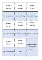 Vorschau - Spiele - Dezimalzahl dividieren - Ich habe... Wer hat? - Kopfrechnen - 2 Niveaustufen - Lesespiel - Seite 3