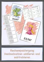 Vorschau - Arbeitsblätter - Rechenspaziergang Dezimalzahlen addieren und subtrahieren - Deckblatt