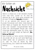 Vorschau - Anderer Materialtyp - Nachsicht / Rücksicht in der Schule - Elternbrief / Elternarbeit - Seite 1