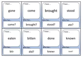 Vorschau - Spiele - I have Who has? Irregular Verbs - Deckblatt