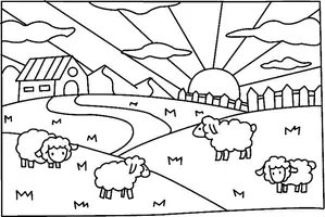 Aperçu - Matériel pour travaux manuels / dessin - Coloriage Pâture - Page de couverture
