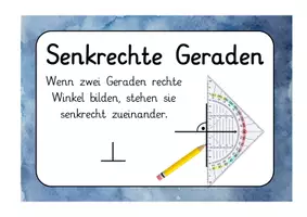 Vorschau - Präsentationen/Tafelbilder - Geometrie - Merkplakate Rechter Winkel Senkrechte Parallele - Seite 1