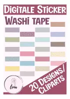 Vorschau - selbst erstellte Cliparts/Grafiken - Washi Tape 20 Designs / ClipArts / Digitale Sticker - Deckblatt