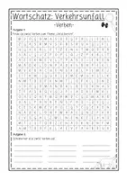 Vorschau - Arbeitsblätter - Suchsel Verben zum Thema Unfallbericht differenziert Freebie - Seite 2