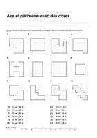 Aperçu - Feuilles d'exercices - Rectangle et carré - Aire et périmètre avec des cases - exercises avec mot solution - Page 3