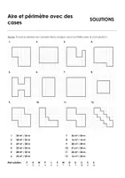 Aperçu - Feuilles d'exercices - Rectangle et carré - Aire et périmètre avec des cases - exercises avec mot solution - Page 1