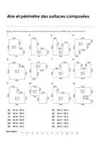 Aperçu - Feuilles d'exercices - Rectangle et carré - Aire et périmètre des surfaces composées - exercises avec mot solution - Page de couverture