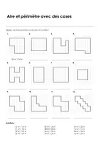 Aperçu - Feuilles d'exercices - Rectangle et carré - Aire et périmètre avec des cases - exercises avec solutions - Page de couverture