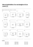 Aperçu - Feuilles d'exercices - Rectangle et carré - Aire et périmètre d'un rectangle et d'un carré - 3 exercises avec solutions - Page 3