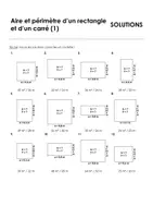 Aperçu - Feuilles d'exercices - Rectangle et carré - Aire et périmètre d'un rectangle et d'un carré - 3 exercises avec solutions - Page 1