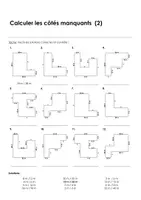 Aperçu - Feuilles d'exercices - Rectangle et carré - Calculer les côtés manquants - 3 exercises avec solutions - Page 3