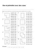 Aperçu - Feuilles d'exercices - Rectangle et carré - Aire et périmètre avec des cases - choix multiple - Page 3