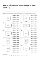 Aperçu - Feuilles d'exercices - Rectangle et carré - Aire et périmètre d'un rectangle et d'un carré - choix multiple - Page 3