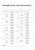Aperçu - Feuilles d'exercices - Rectangle et carré - Exercices inversés - choix multiple - Page 3