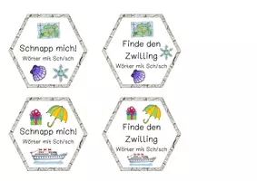 Vorschau - Spiele - Schnapp mich | Finde den Zwilling | Wörter mit sch | Kartenspiel - Seite 1