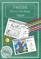 Vorschau - Arbeitsblätter - FREEBIE Rechen-Mal-Blatt Hase (Klasse 1) - Deckblatt