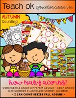 Vista previa - Hojas de trabajo - I CAN COUNT Fall Time How Many Acorns - Portada