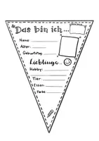 Vorschau - Arbeitsblätter - Vorlage Wimpelkette - Motiv "Steckbrief" - Seite 1