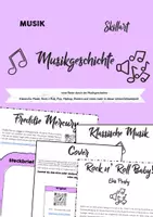 Vorschau - Arbeitsblätter - Musikgeschichte - Musikrichtungen - Unterrichtseinheit inklusive Aufträge, QR-Codes &&&! - Deckblatt