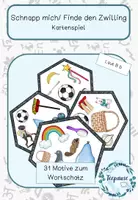 Vorschau - Spiele - Schnapp mich | Finde den Zwilling | Wörter mit B b | Kartenspiel - Deckblatt