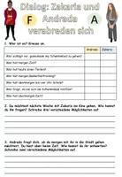 Vorschau - Arbeitsblätter - Dialog "Einen Termin mit Freunden vereinbaren" mit Aufgaben und Präsentation DaZ - Seite 1