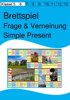 Vorschau - Spiele - Board Game / Brettspiel Fragen und Verneinungen im Simple Present für die 5. / 6. Klasse - Mit Anleitung und Lösungen als PDF - Deckblatt