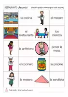 Aperçu - Jeux - jeu de mémoire Espagnol - en el restaurante / la comida - Page 1