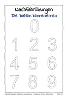 Vorschau - Arbeitsblätter - Schwungübungen Vorschule: Die Zahlen kennenlernen - Seite 1