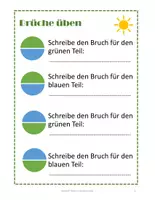 Vorschau - Arbeitsblätter - Brüche im Frühling - Grundlagen Bruchrechnung - Hälfte / Viertel / Drittel - Seite 2