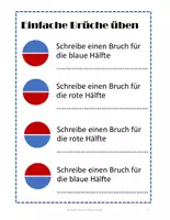 Vorschau - Arbeitsblätter - Arbeitsblätter zu den Grundlagen der Bruchrechnung - Hälfte / Viertel / Drittel - Seite 2