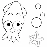 Aperçu - Matériel pour travaux manuels / dessin - Coloriages Pieuvre - Page 1