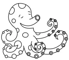 Aperçu - Matériel pour travaux manuels / dessin - Coloriages Pieuvre - Page 3