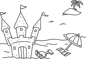 Aperçu - Matériel pour travaux manuels / dessin - Coloriages Château de sable - Page de couverture