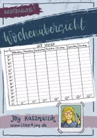 Vorschau - Arbeitsblätter - Wochenübersicht - kostenlose PDF - Deckblatt