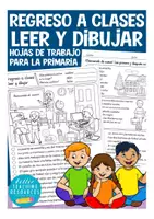 Aperçu - Feuilles d'exercices - en la escuela leer y dibujar hojas de trabajo Español / Espagnol - Page de couverture