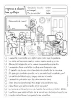 Vorschau - Arbeitsblätter - leer y dibujar en la escuela - regreso a clases Spanisch Arbeitsblätter, Lesetext 3 fach differenziert - Seite 3