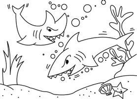 Aperçu - Matériel pour travaux manuels / dessin - Coloriages Requin - Page de couverture
