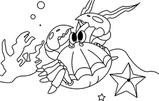 Aperçu - Matériel pour travaux manuels / dessin - Coloriages Crabe - Page de couverture