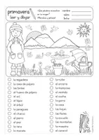 Aperçu - Feuilles d'exercices - primavera leer y dibujar Español / Espagnol - Page 1