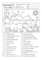 Aperçu - Feuilles d'exercices - primavera leer y dibujar Español / Espagnol - Page 2