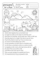 Aperçu - Feuilles d'exercices - primavera leer y dibujar Español / Espagnol - Page 3