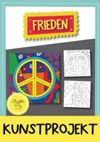 Vorschau - Mal- und Bastelvorlagen - Frieden / Peace: Ukraine Kunstprojekt; Malvorlagen; Pop Art - Deckblatt
