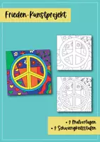 Vorschau - Mal- und Bastelvorlagen - Frieden / Peace: Ukraine Kunstprojekt; Malvorlagen; Pop Art - Seite 1