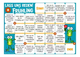 Vorschau - Spiele - Frühling Deutsch DAZ Sprechanlässe Fragen Brettspiel "Lass uns reden!" - Seite 1