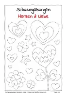 Vorschau - Arbeitsblätter - Schwungübungen Vorschule: Herzen und Liebe - Deckblatt