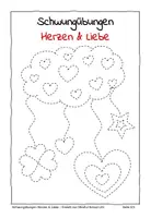Vorschau - Arbeitsblätter - Schwungübungen Vorschule: Herzen und Liebe - Seite 1